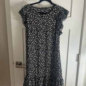 Tommy Hilfiger Black and White Floral Midi Dress